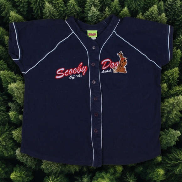 VINTAGE SCOOBY DOO EMBROIDERED BASEBALL JERSEY - Picture 1 of 5